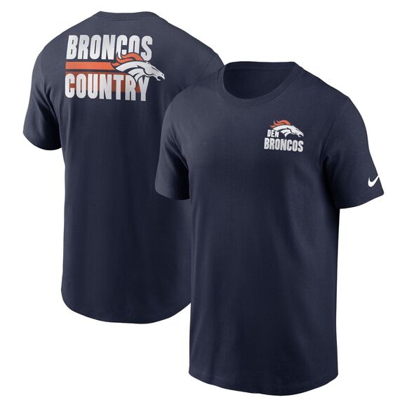 Men's Nike Navy Denver Broncos Blitz Essential T-Shirt S - Picture 1 of 3